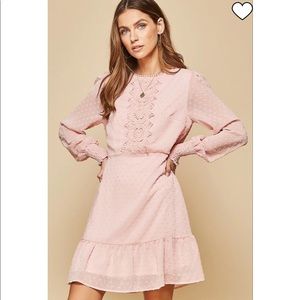 Andree by Unit Long Sleeve Swiss Dot Dress Size S